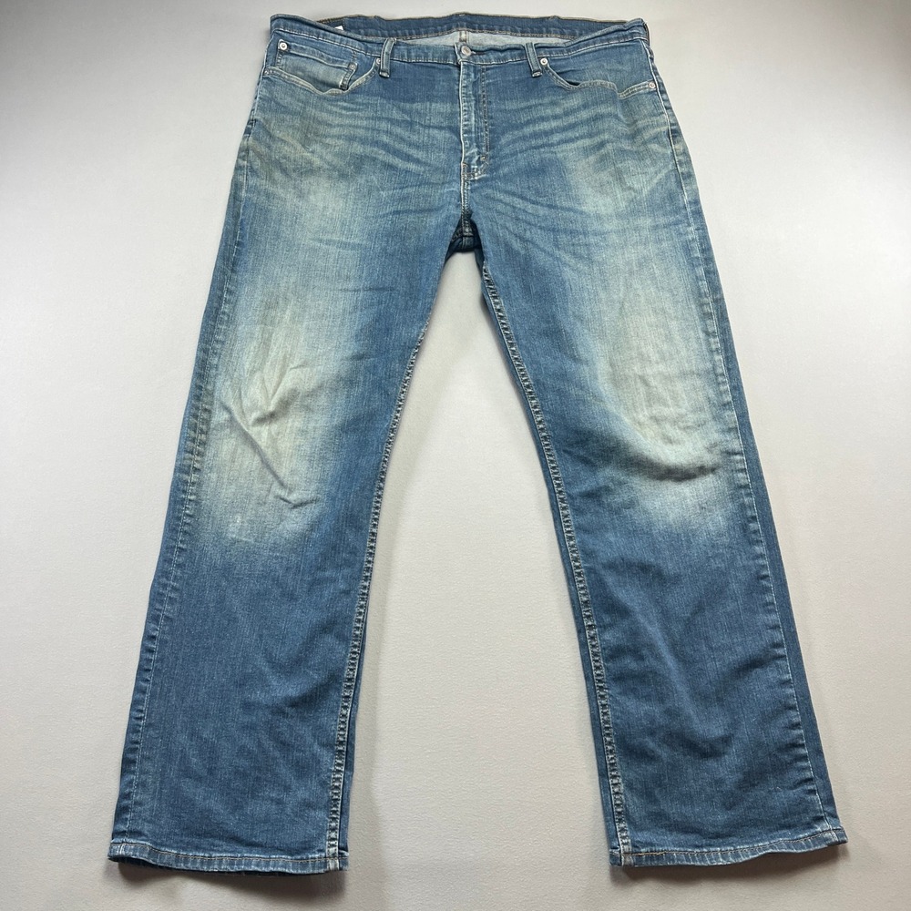 Levi's 505 Jeans Mens 40x32 Blue Whisker Denim Cotton Stretch Mid Rise Straight